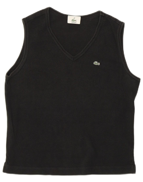 Lacoste Damen Crop Vest Top Größe 42 Large Schwarz