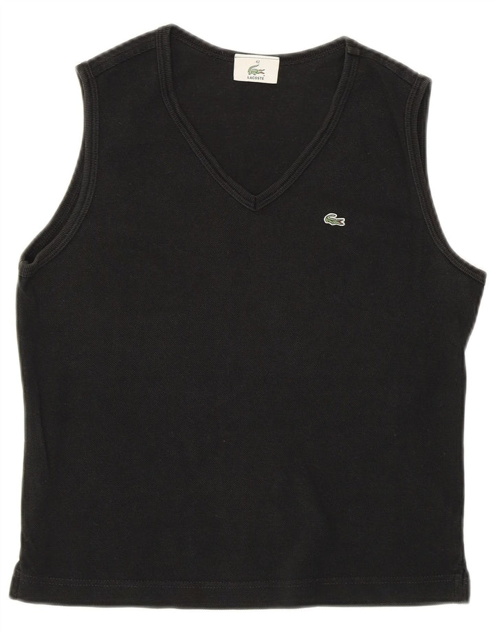Lacoste Damen Crop Vest Top Größe 42 Large Schwarz