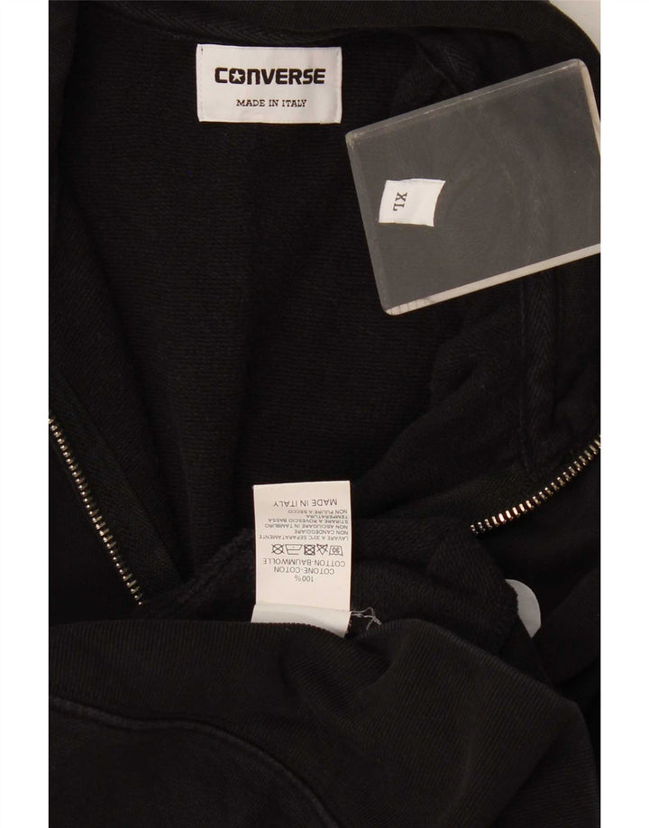Converse Herren-Trainingsanzug-Topjacke XL aus schwarzer Baumwolle