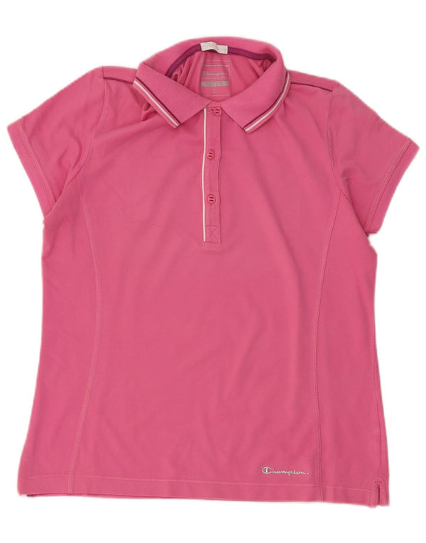 Champion Damen Easy Fit Poloshirt UK 16 Large Pink