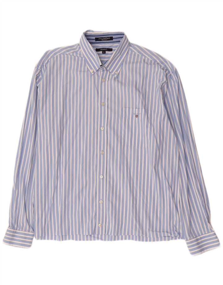 Gant Herren-Hemd, reguläre Passform, XL, blau gestreift, Baumwolle