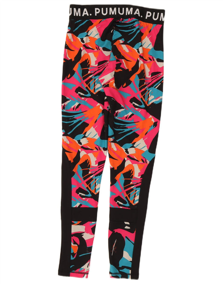 Puma Womens Graphic Leggings UK 12 Medium Mehrfarbig Geometrisch