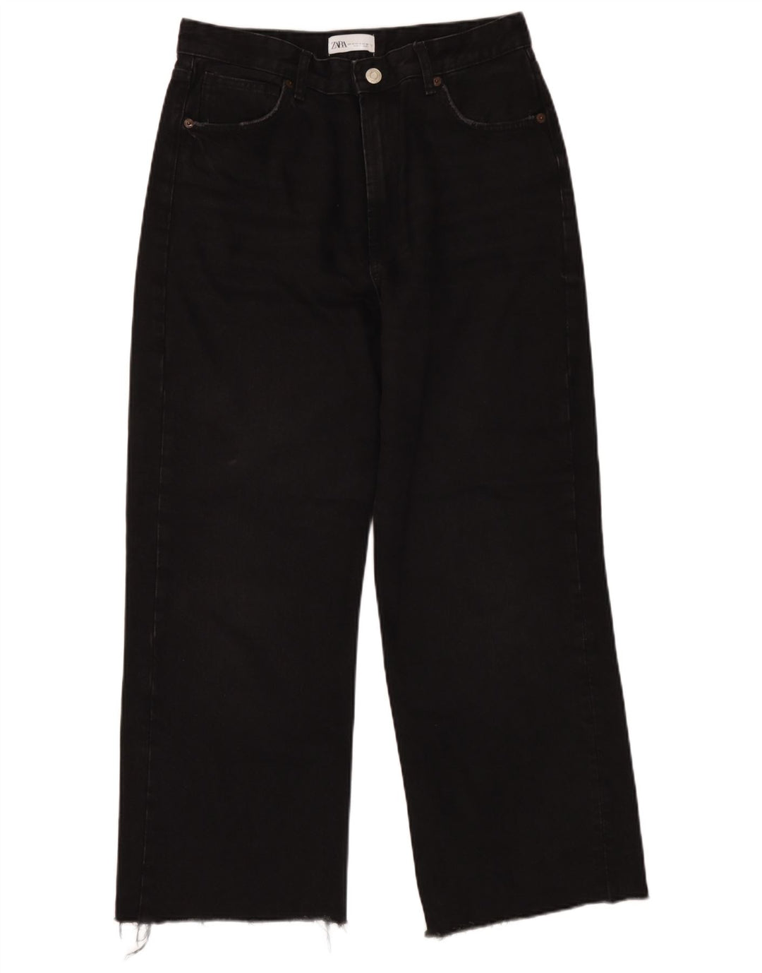 Zara Damen Loose Jeans EU 42 Large W32 L28 Schwarz