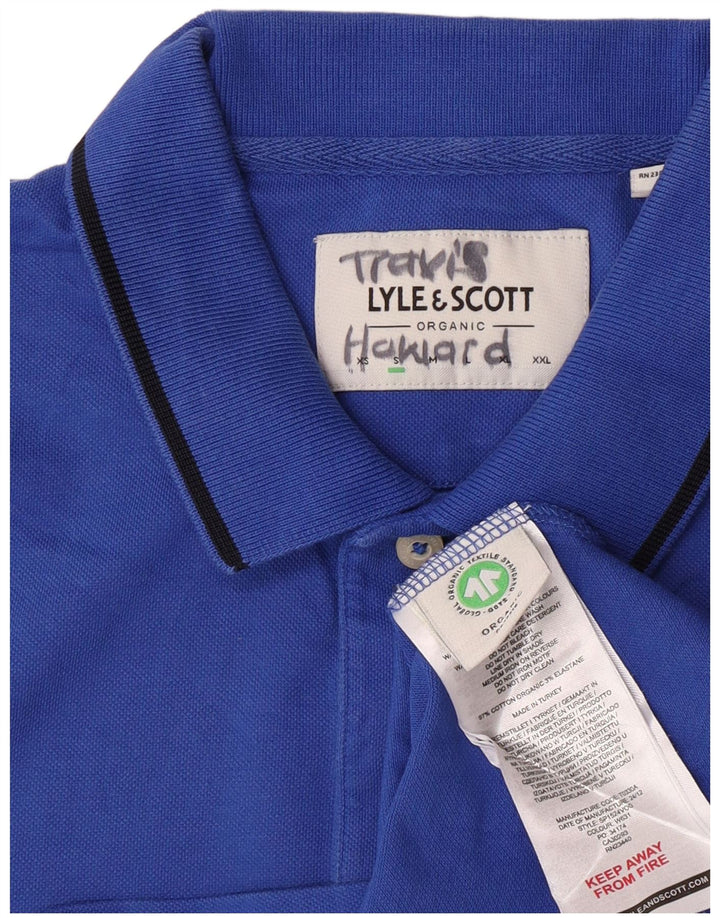 Lyle & Scott Herren-Poloshirt, kleine blaue Baumwolle