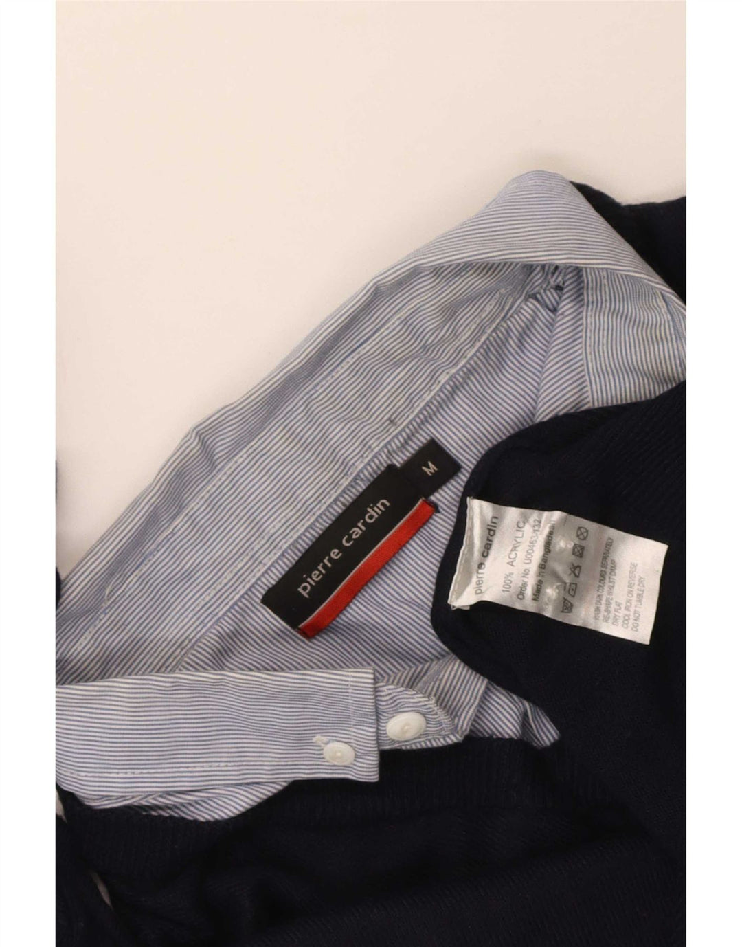 Pierre Cardin Herren-Pullover mit V-Ausschnitt, Mittelblau, Acryl