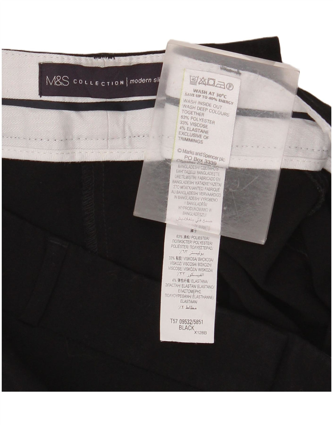 MARKS & SPENCER Damen Crop Suit Hose UK 14 Medium W34 L26 Schwarz