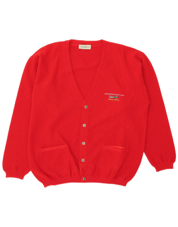 Explorer Herren Strickjacke Pullover IT 54 XL Rot Acryl