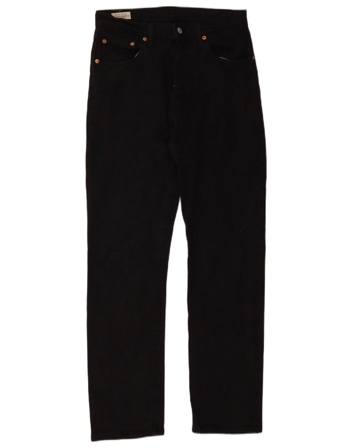 Levi's Herren 501 Straight Jeans W27 L30 Schwarze Baumwolle