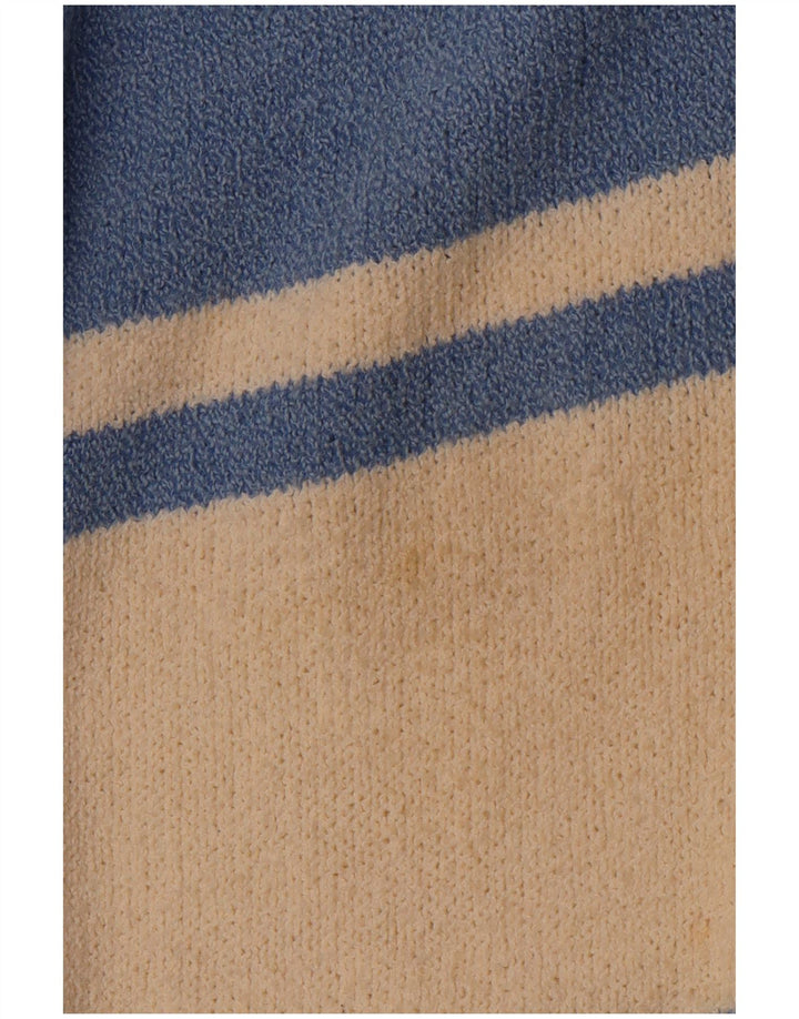 VINTAGE Herren-Pullover mit V-Ausschnitt, groß, blau, Farbblock