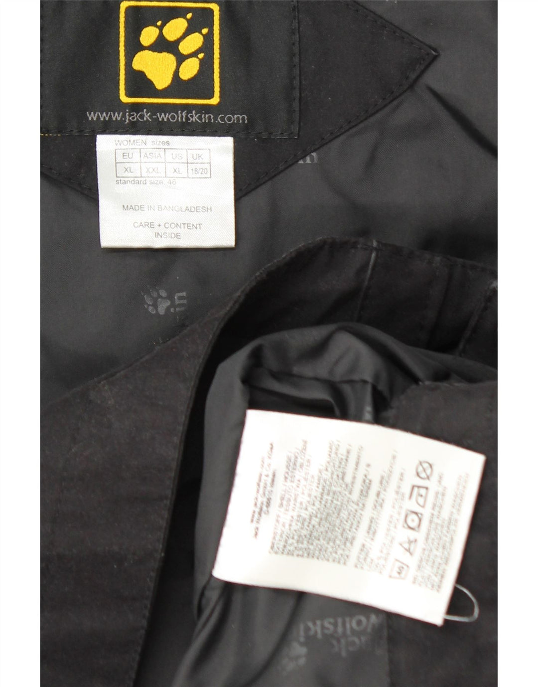 Jack Wolfskin Damen Windjacke UK 18/20 XL Schwarz Polyester