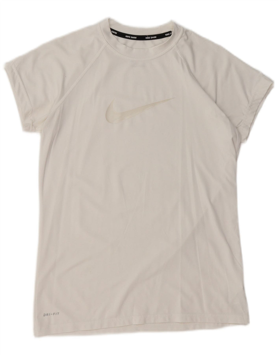 NIKE Damen Dri Fit Graphic T-Shirt Top UK 12 Mittelweißes Polyester