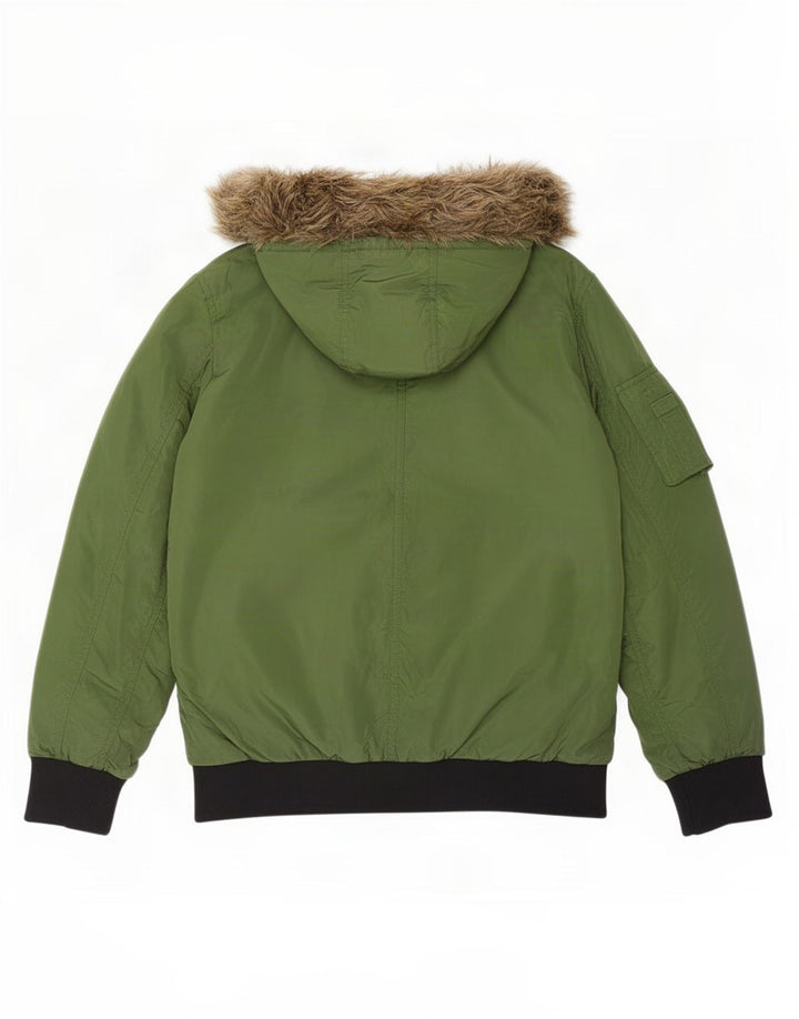 Jack & Jones Herren-Bomberjacke mit Kapuze, gepolstert, Gr. 40, Grün, Polyester