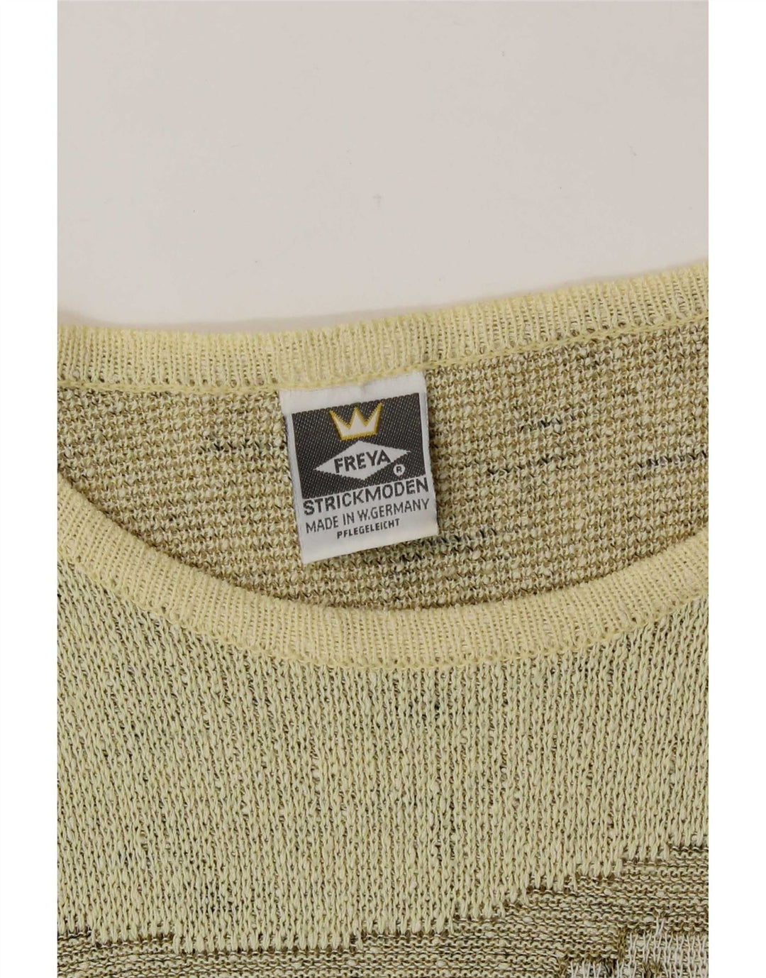 Freya Damen Pullover mit grafischem U-Boot-Ausschnitt, Gr. 14, Mittelgelb