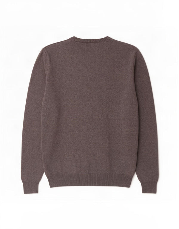 Marks & Spencer Herren-Pullover mit Rundhalsausschnitt, mittelgraue Baumwolle