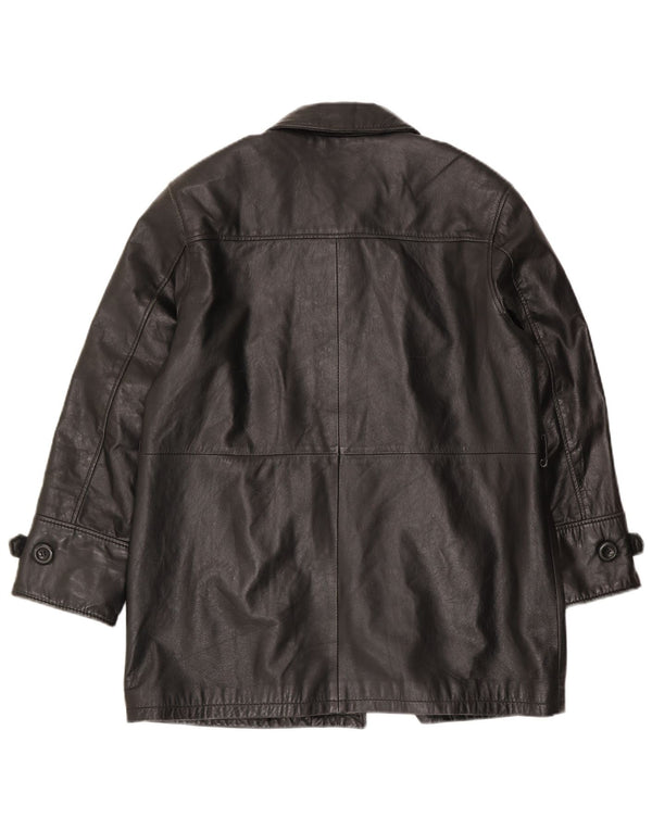 Lavorazione Artigiana Damen Ledermantel IT 46 Large Schwarz