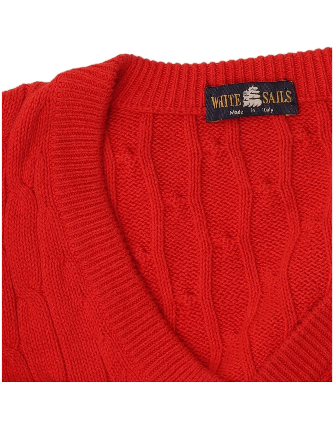 White Sails Herren-Pullover mit V-Ausschnitt, Größe L, Orange