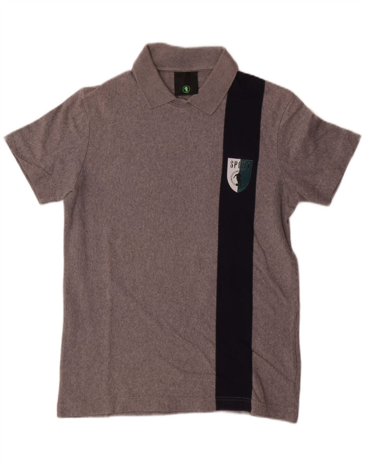 Bikkembergs Herren-Poloshirt, Größe S, Grau, Colourblock-Baumwolle