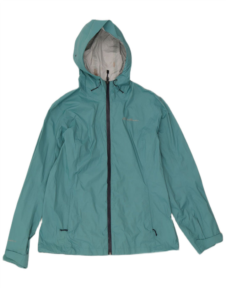 Eddie Bauer Damen-Regenjacke mit Kapuze, UK 14, mittelblaues Nylon
