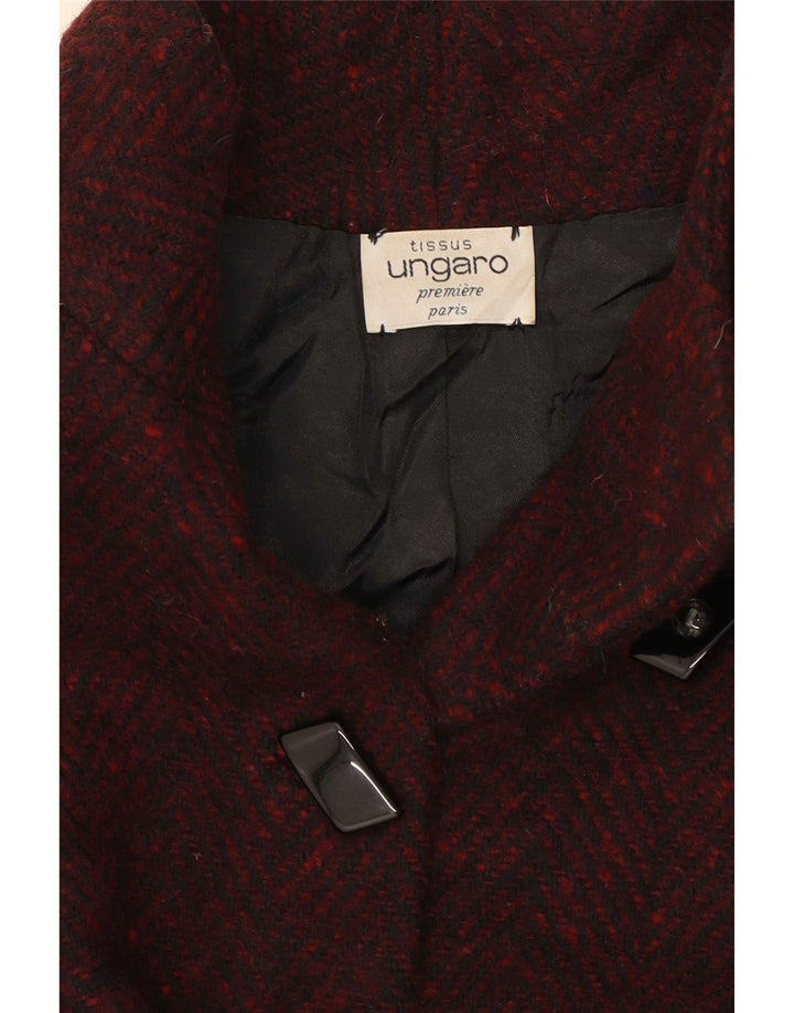 Ungaro Damenmantel UK 12 Medium Burgundy Flecked