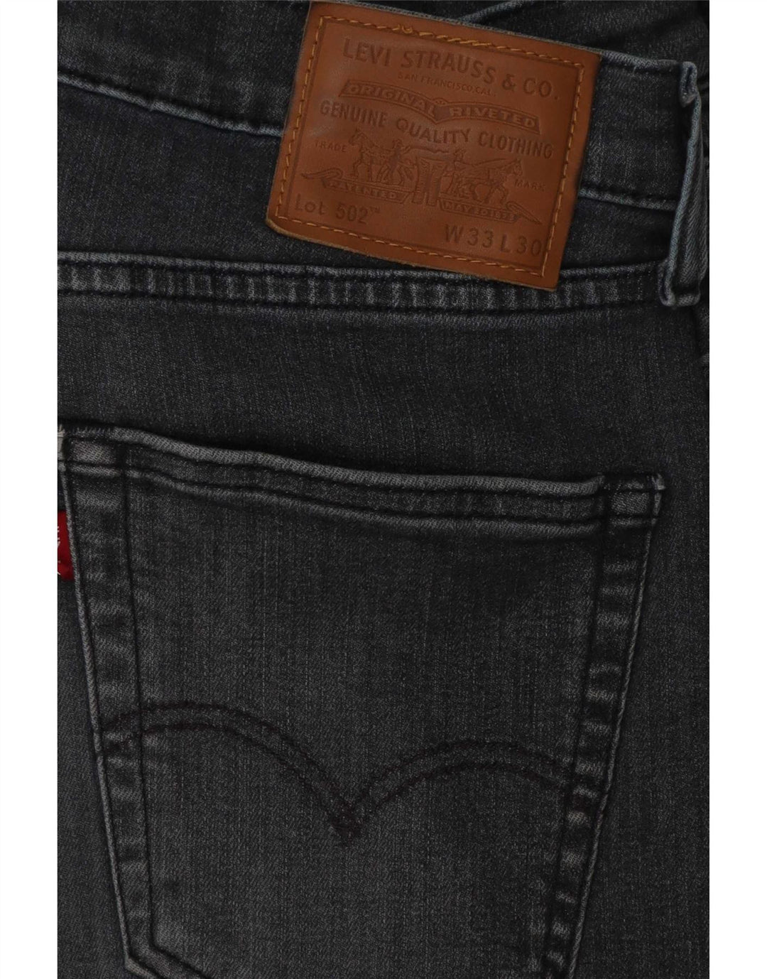 Levi's Herren 502 Tapered Jeans W33 L30 Graue Baumwolle