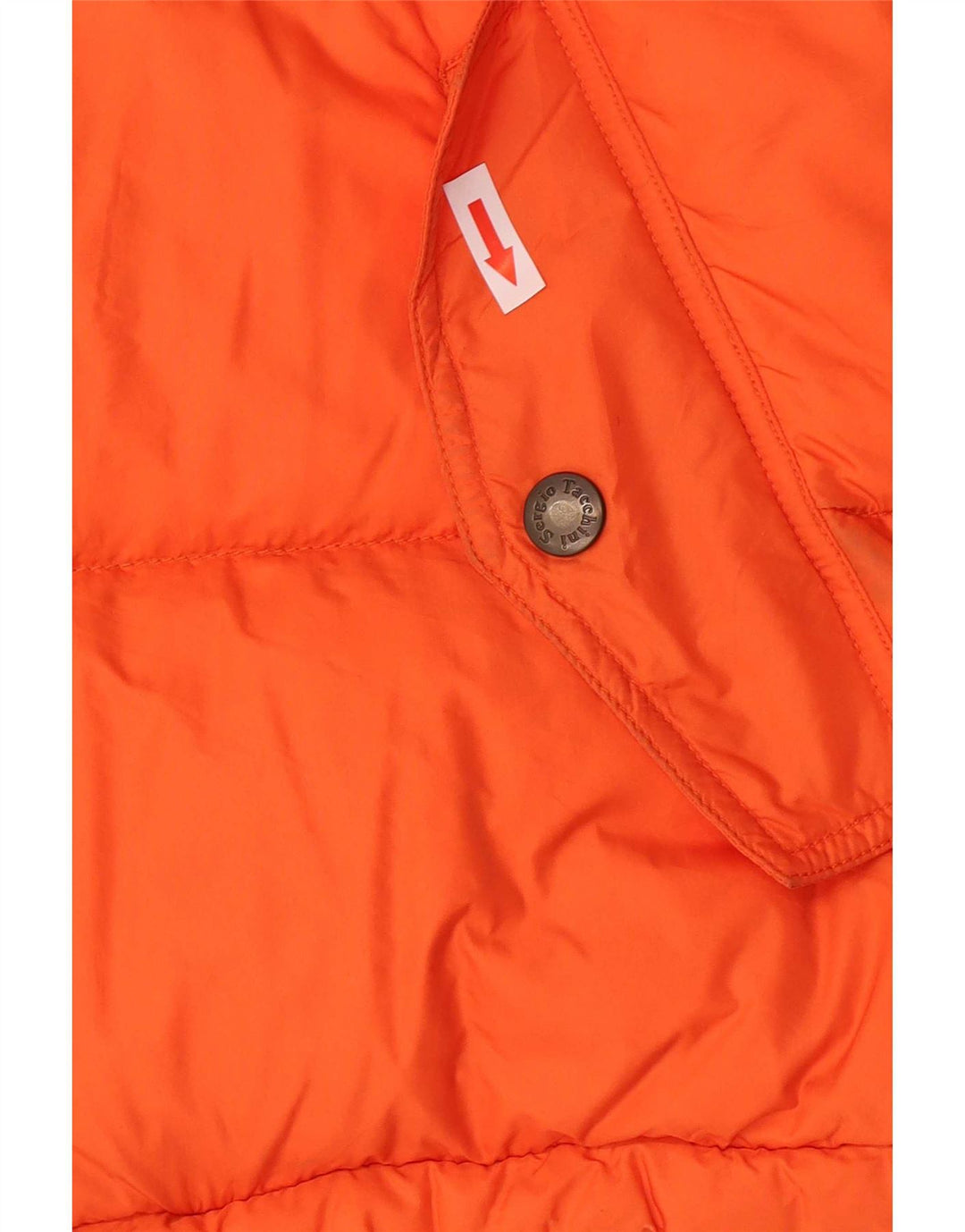 Sergio Tacchini Wattierte Herrenjacke mit Kapuze, UK 36, Small, Orange, Polyamid