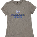 NIKE Womens Dri Fit Graphic T-Shirt Top UK 14 Large Grey Polyester Vintage Nike and Second-Hand Nike from Messina Hembry 
