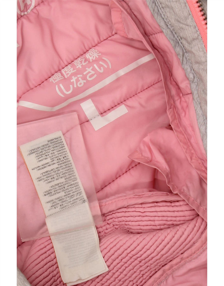 Superdry Wattierte Damenjacke mit Kapuze, UK 14, Größe L, Grau, Polyester