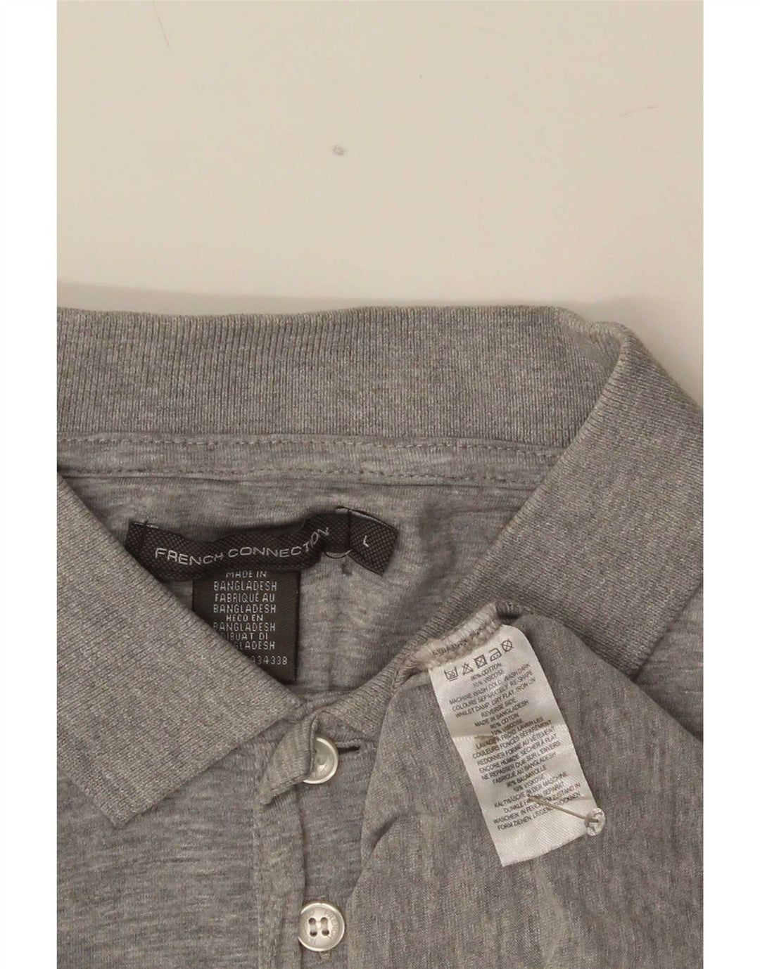 French Connection Herren-Poloshirt, große graue Baumwolle