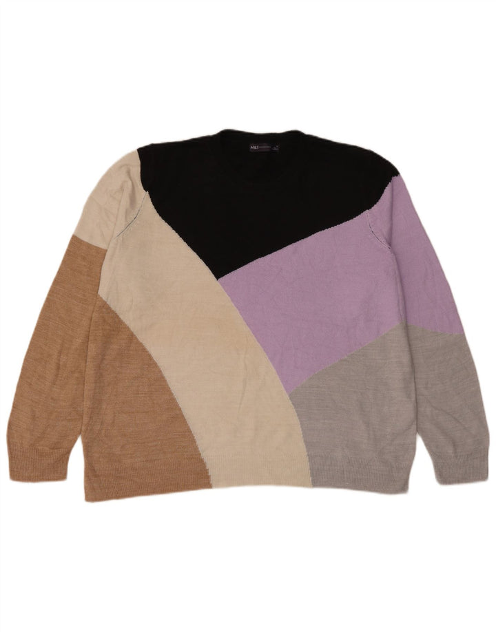 Marks & Spencer Damen-Pullover mit Rundhalsausschnitt, Gr. 18, XL, Mehrfarbig