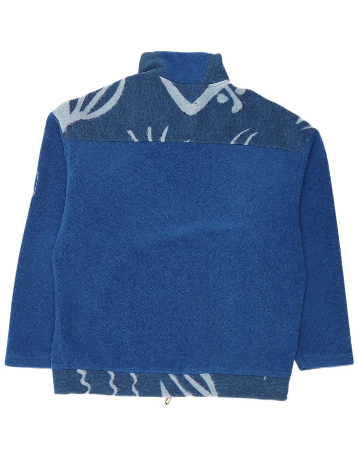 Dubin Herren-Fleecepullover mit Reißverschluss am Hals, IT 52, großes, blaues, geometrisches Polyester