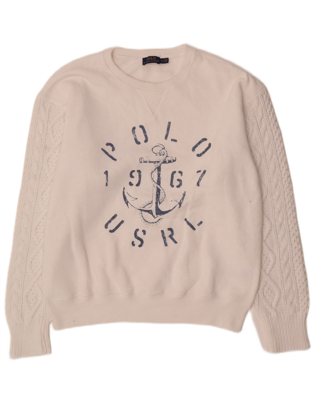 Polo Ralph Lauren Herren-Sweatshirt mit Grafik, mittelweiße Baumwolle