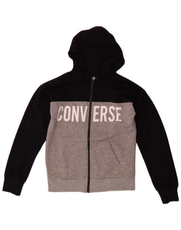 Converse Kapuzenpullover mit grafischem Reißverschluss für Jungen, 12–13 Jahre, Größe L, Grau, Farbblock
