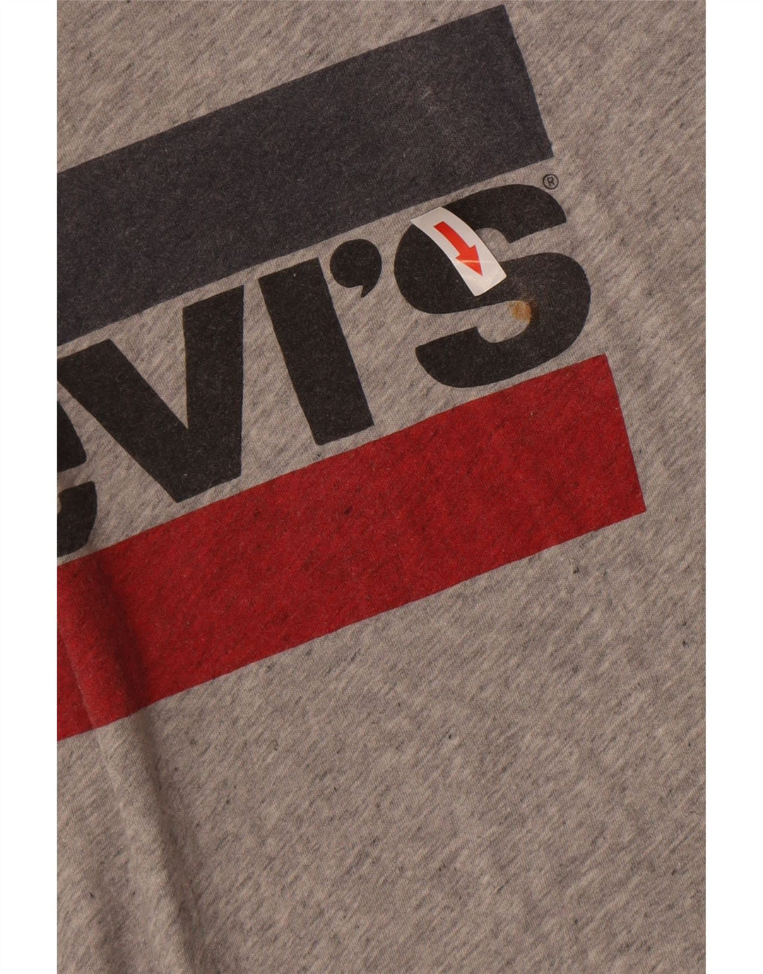 Levi's Womens Graphic T-Shirt Top UK 12 Mittelgrau gefleckte Baumwolle