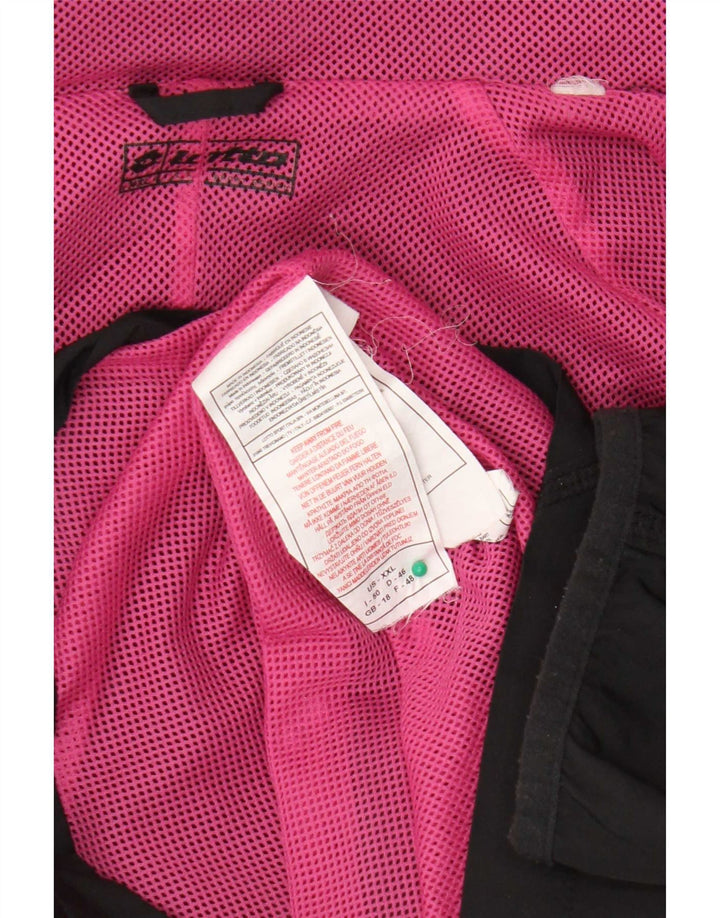 Lotto Damen-Regenjacke mit Kapuze, UK 18, XL, Schwarz, Polyester