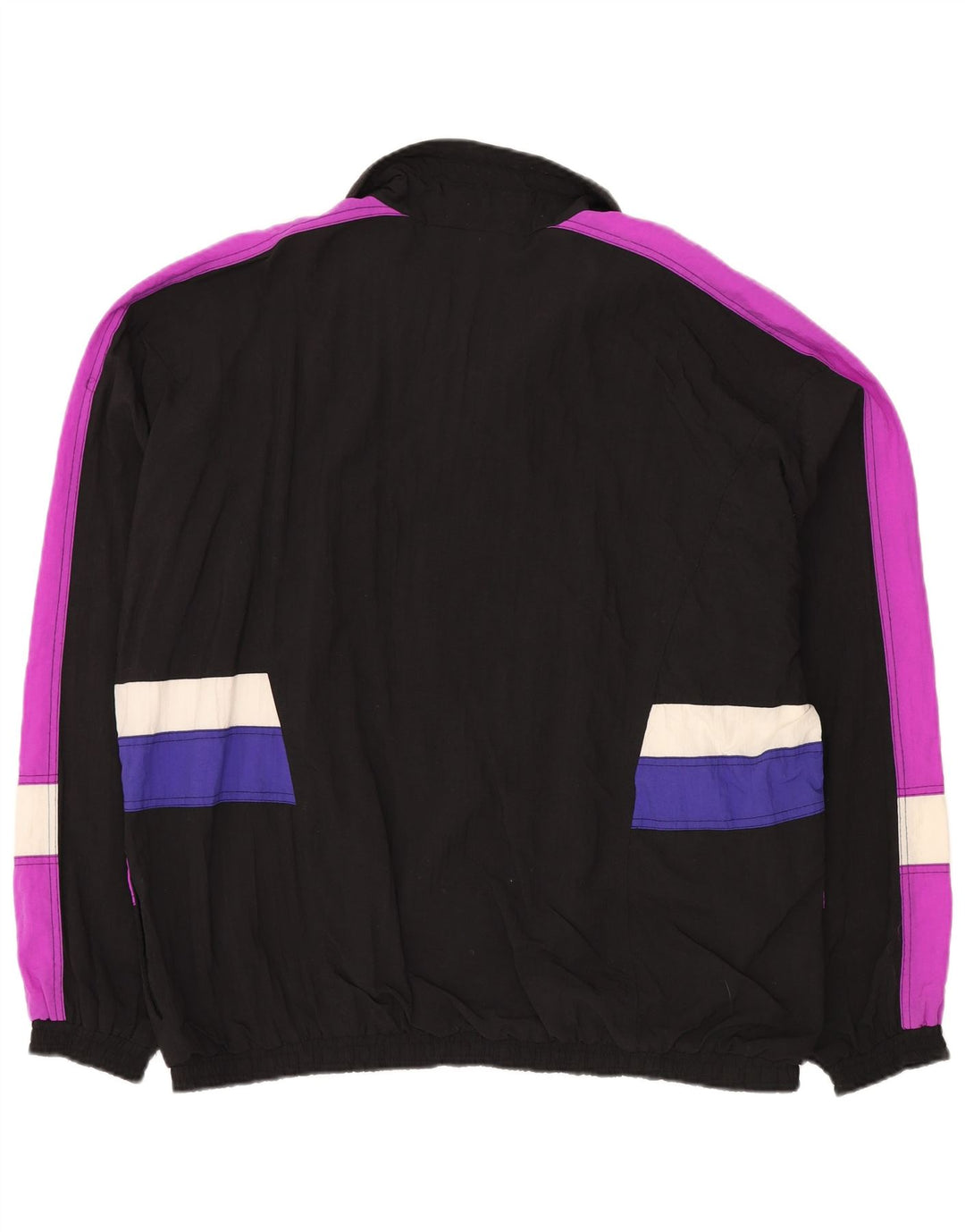 Shamp Herren-Trainingsanzug-Oberteil, Jacke, groß, schwarzes Colourblock-Polyamid