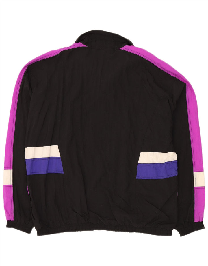 Shamp Herren-Trainingsanzug-Oberteil, Jacke, groß, schwarzes Colourblock-Polyamid