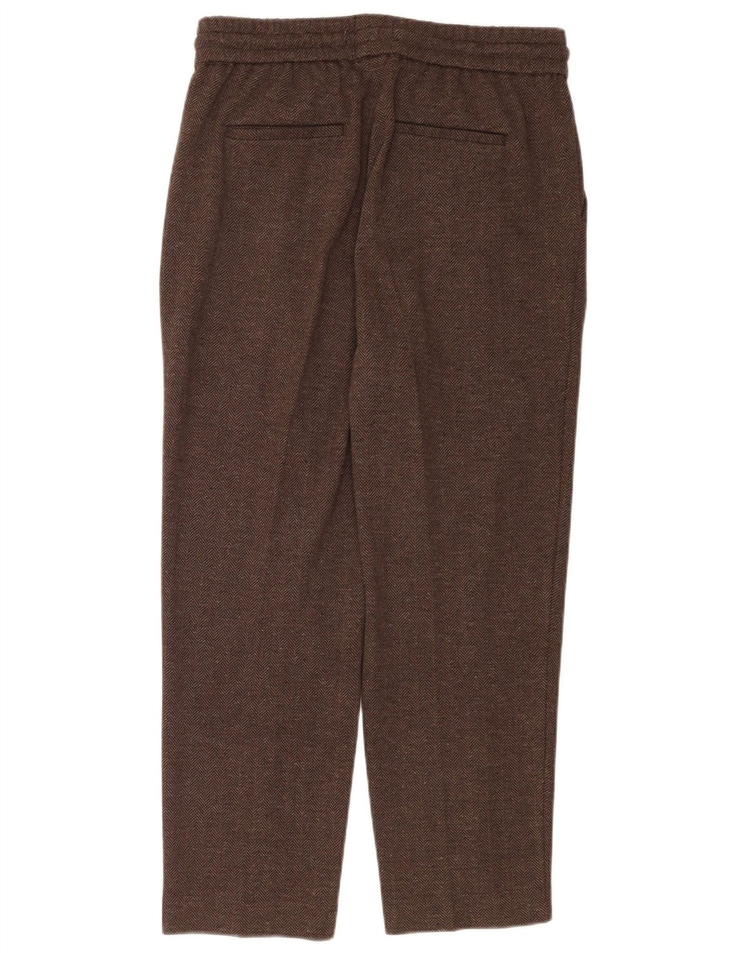 Reiss Damen-Trainingshose, UK 12, mittelbraune Fischgräten-Baumwolle