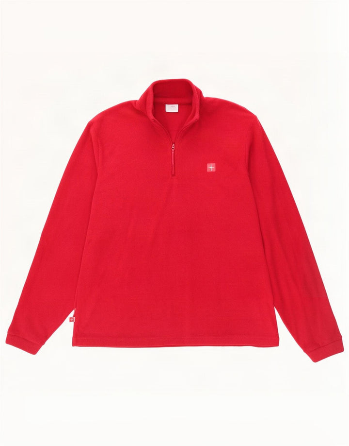 Mountain Warehouse Damen-Fleecepullover mit Reißverschluss am Kragen, UK 14, Größe L, Rot, Polyester