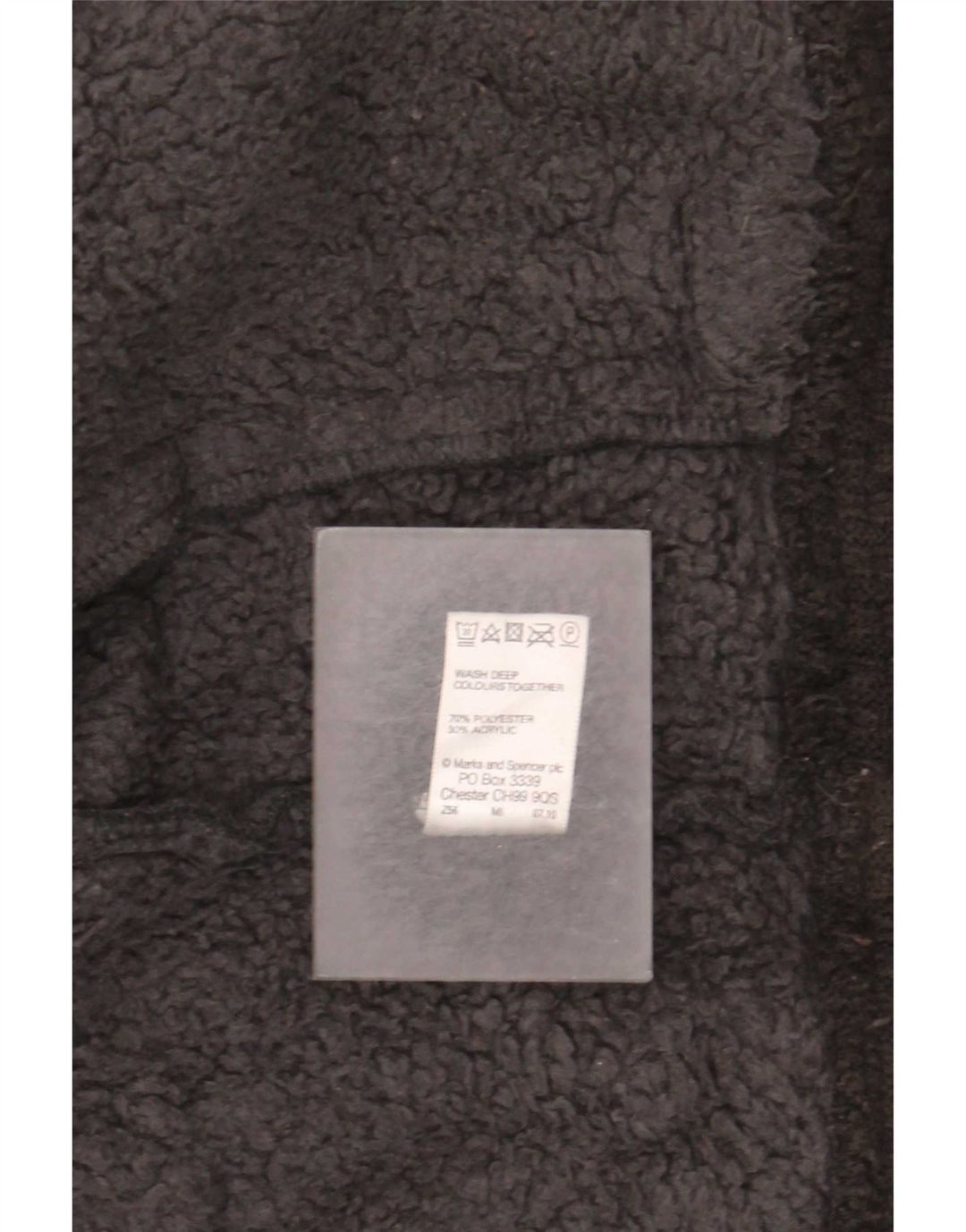 Marks & Spencer Herren Sherpa Fleece Jacke UK 40 Large Schwarz Polyester