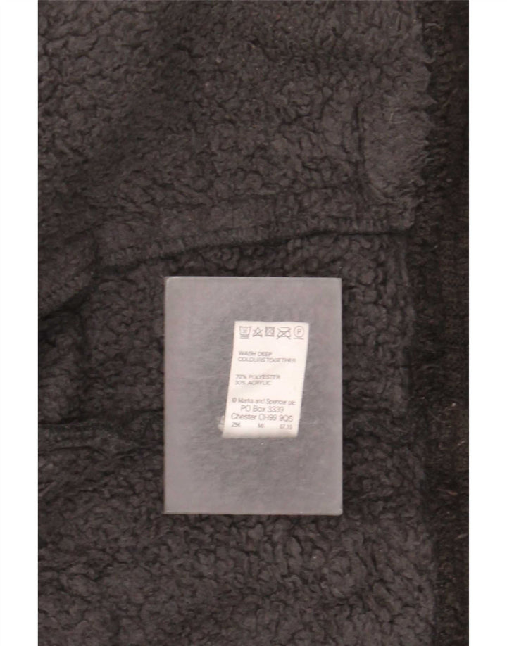 Marks & Spencer Herren Sherpa Fleece Jacke UK 40 Large Schwarz Polyester