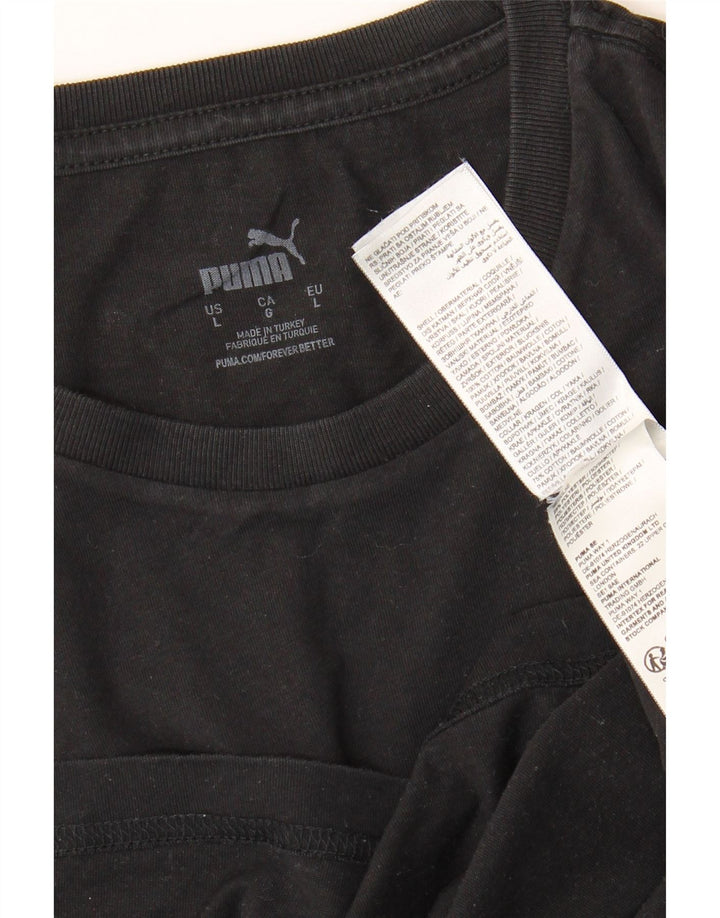Puma Herren T-Shirt Top Large Schwarz Baumwolle