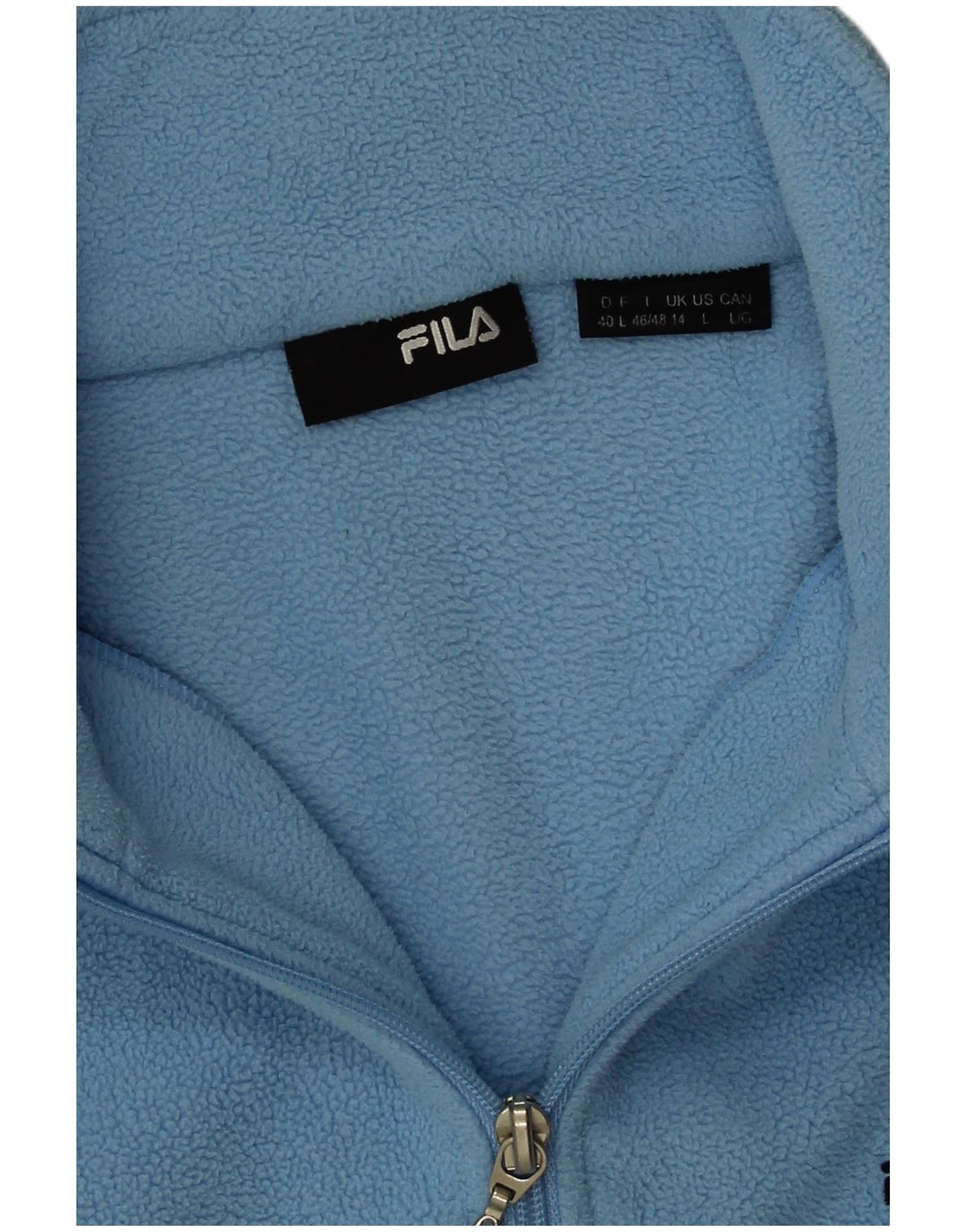 Fila Damen-Fleecepullover mit Reißverschluss am Hals, UK 14, Größe L, Blau, Polyester