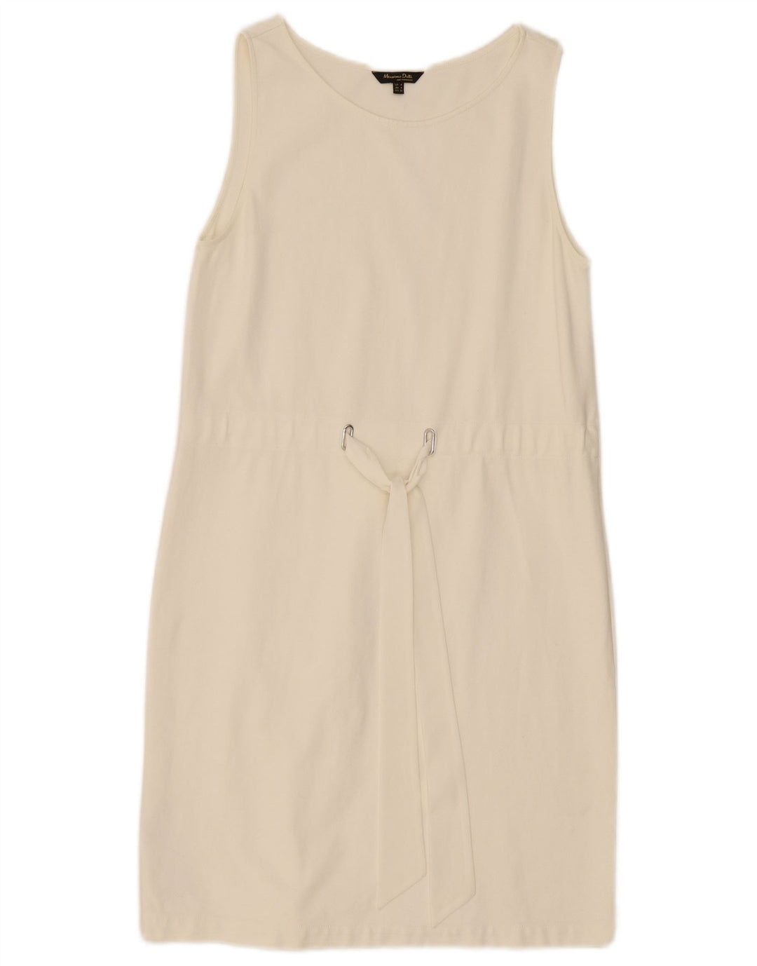 Massimo Dutti Damen Ärmelloses Etuikleid UK 12 Mittelweißes Polyester