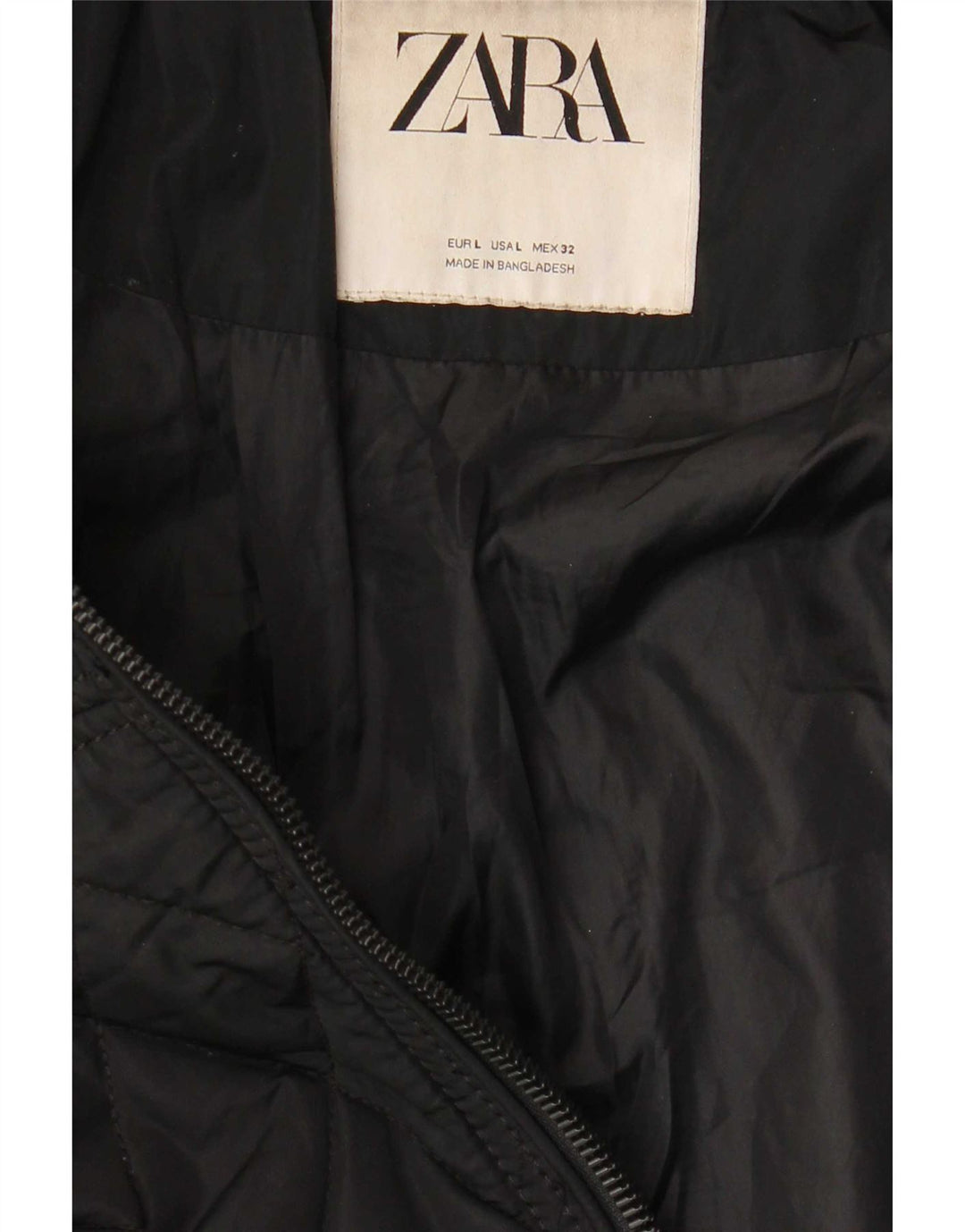 Zara Damen Steppjacke UK 16 Large Schwarz Polyester