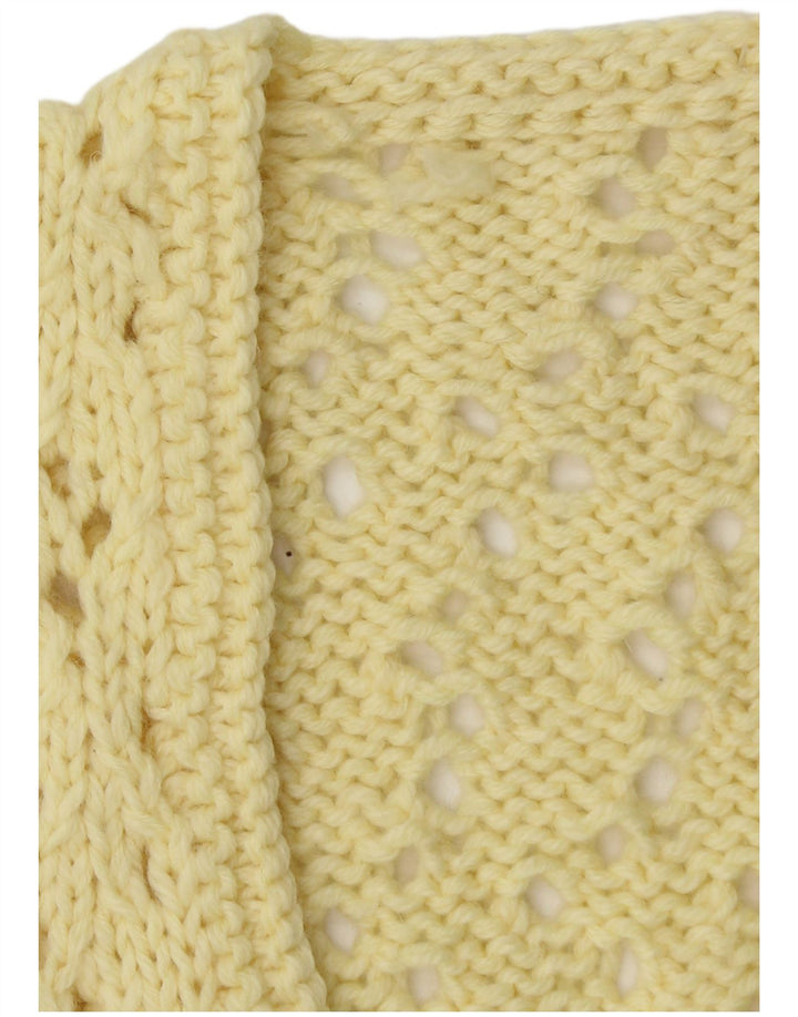 Vintage Damen Weste Tank Top UK 12 Mittelgelb