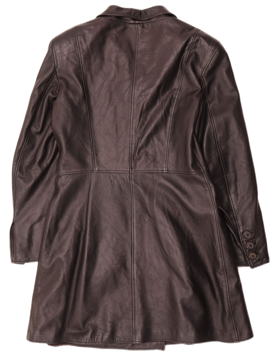 Vintage Damen Ledermantel IT 44 Medium Schwarz