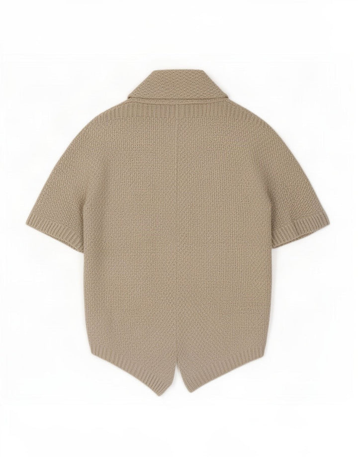 Zara Damen-Strickjacke, übergroß, kurzärmelig, offen, Gr. 14, Mittelbeige