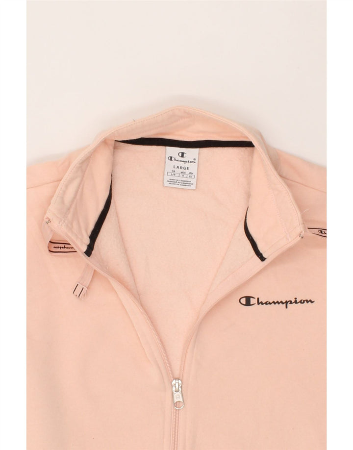 CHAMPION Womens Tracksuit Top Jacket UK 16 Large Pink Cotton Vintage Champion and Second-Hand Champion from Messina Hembry 