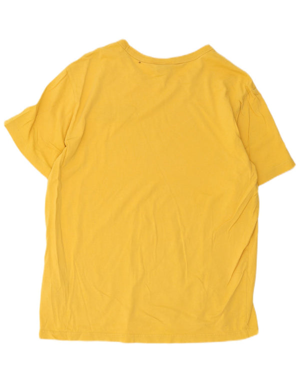 Champion Mens Graphic T-Shirt Top XL Yellow Cotton