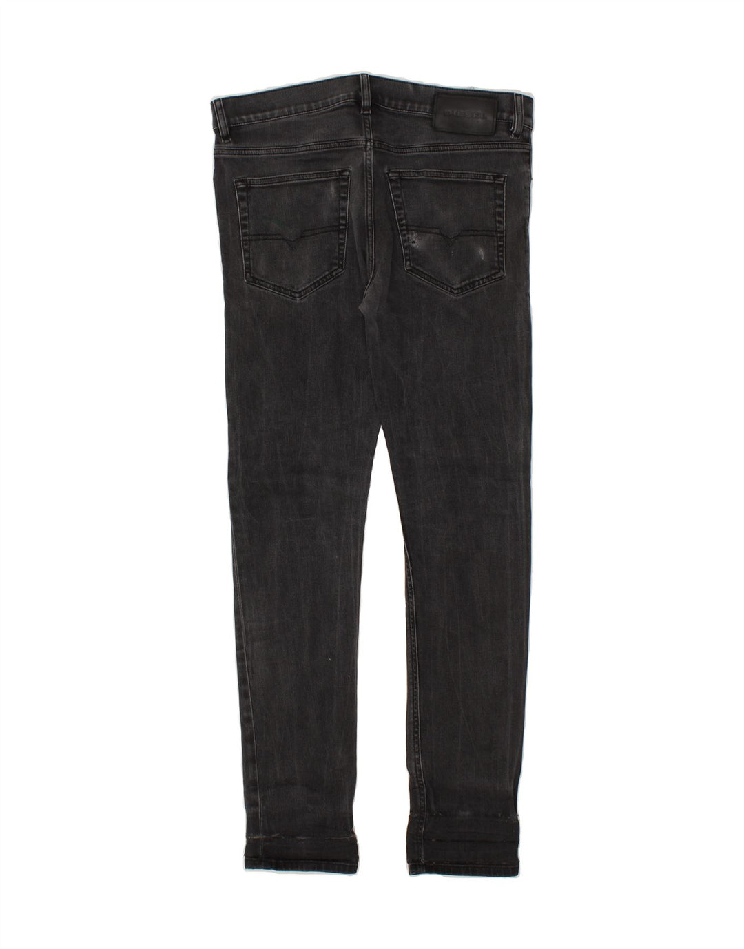 DIESEL Herren Slim Jeans W32 L32 Schwarze Baumwolle